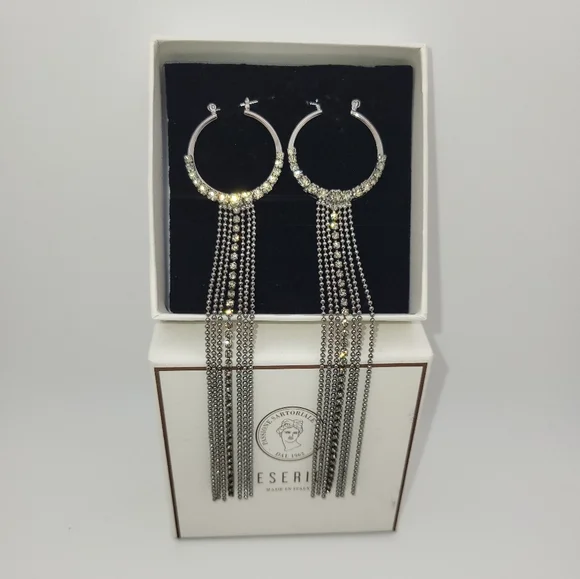 PESERICO Crystal Chandelier Earrings NIB - Picture 4 of 10